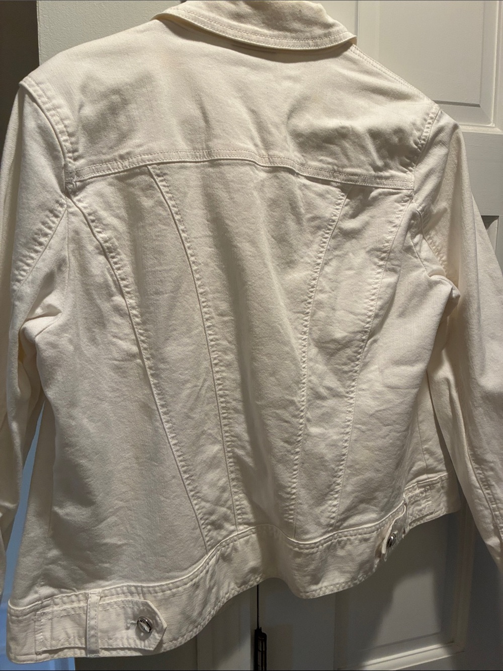 JM Collection Women's Off-White Denim Jacket - Picture 7 of 11